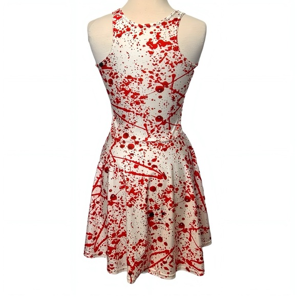 Blood Splattered American Psycho Skater Dress Horror Costume Novelty Size Large - Picture 6 of 7